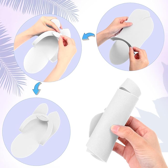 JaGely 90 Pairs Disposable Pedicure Slippers Bulk, Pedicure Flip Flops Disposable Anti Slip EVA Foam Spa Slippers Sandals for Guests Women Girls Kids Foot Bath Nail Salon Party Supplies