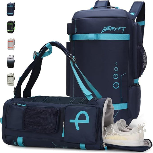 BE SMART 40L Extra Large Gym Backpack for Men, Big Gym Bag with Shoes Compartment, Waterproof Heavy Duty Duffel Bags, Men's Workout Backpacks for Outdoor Sport,Hiking,Camping,Travel