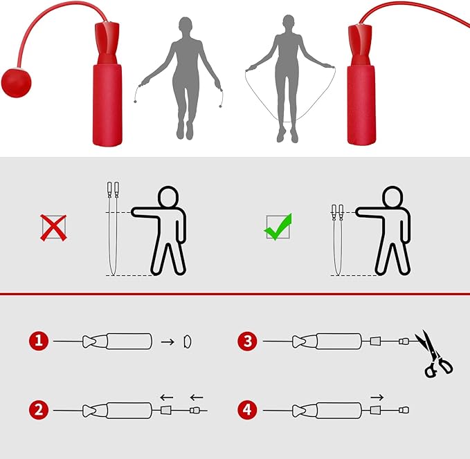 2 In 1 Cordless Jump Rope, Tangle-Free Adjustable Skipping rope for Fitness for Women Men and Kids, Adjustable Weighted Jump Rope with Ball Bearings and Memory Foam Handles indoor/Outdoor