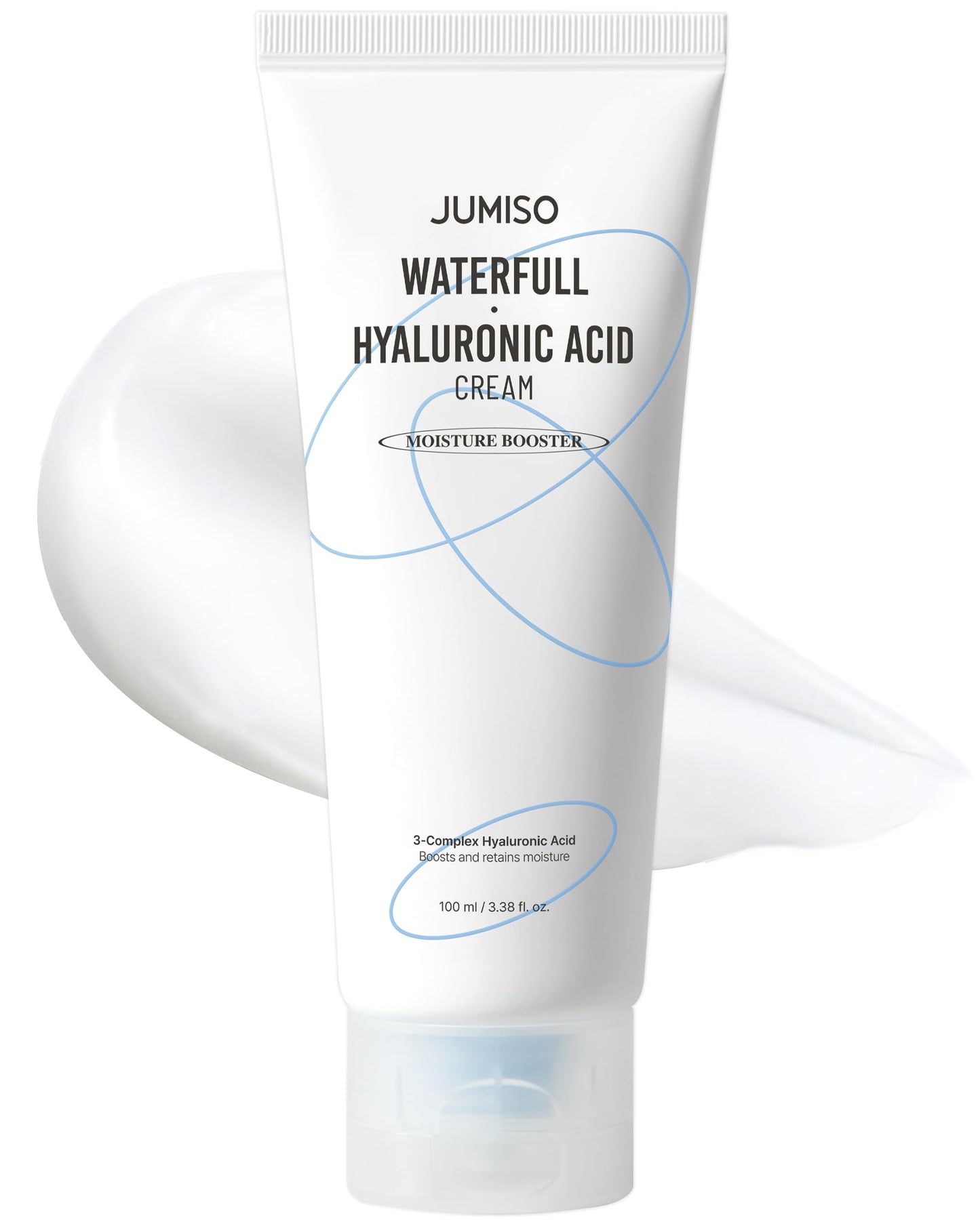 JUMISO Waterfull Hyaluronic Cream - Korean Face Moisturizer with 3-Complex Hyaluronic Acid 5 Microbiome Deep Hydration Sebum Control - Vegan Fragrance-Free All Skin Types, 3.38 oz.
