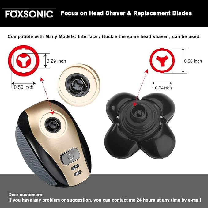 3 Pcs 5 Blades Universal Head Shaver replacement Heads for Head Shaver, Compatible mainstream shaver brands, head shaver replacement blades, Electric shaver replacement heads