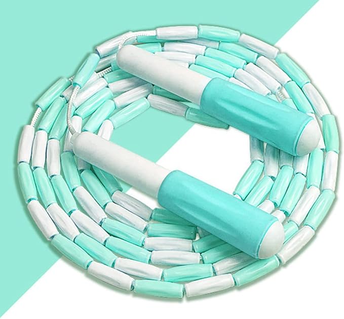 Jump Rope for Kids Soft Beaded Skipping Rope Adjustable Length Tangle Basic Jump Ropes for Fitness School Exercise Equipment for Kids,Women,Men Perfect Weight Loss 9 FT