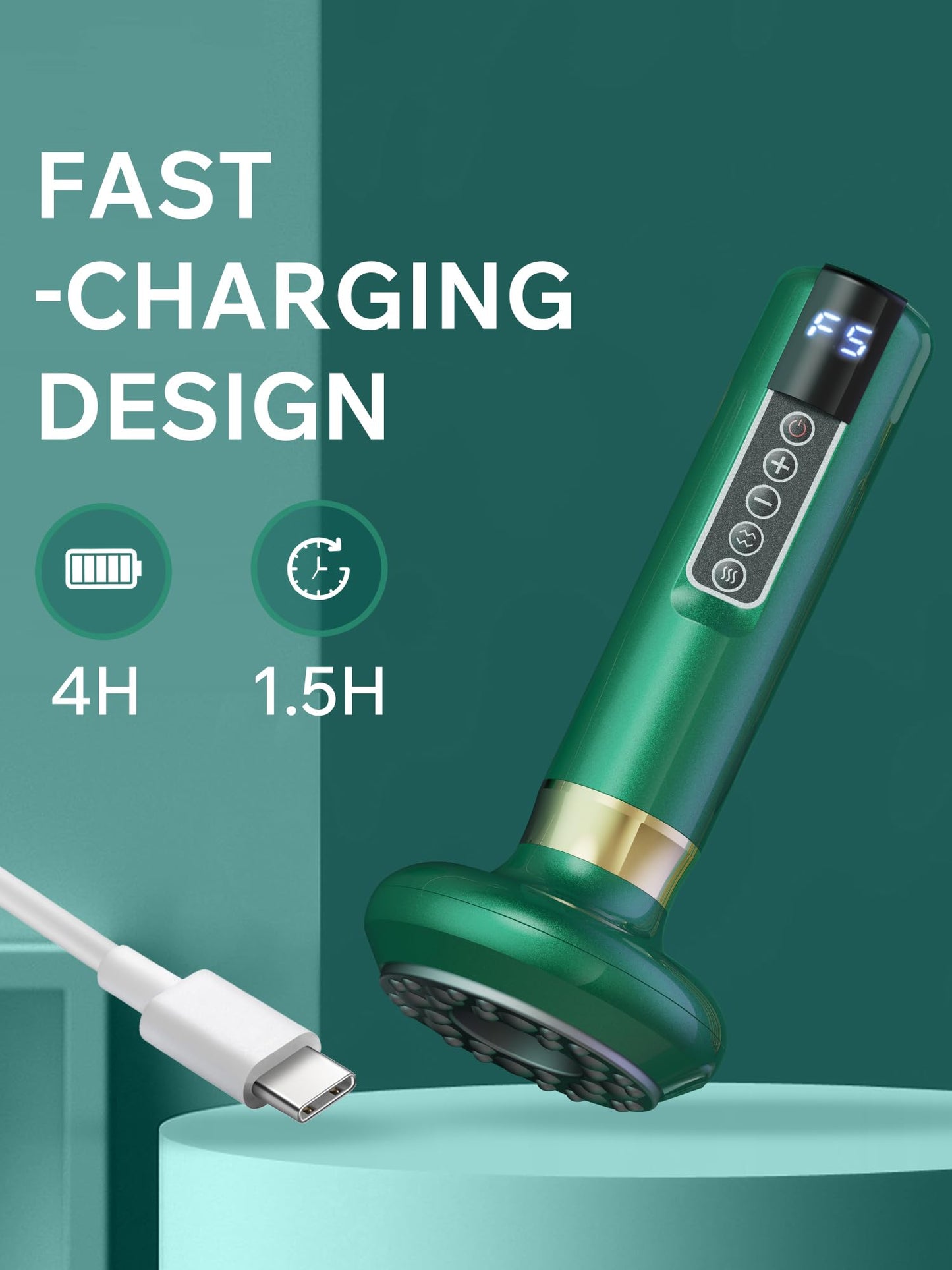 cilotus Handheld Cupping Massager with 12 Adjustable Suction Levels, Rechargeable Cordless Design for Lymphatic Drainage and Anti Cellulite Tool, Cellulite Remover for Legs, Arms, Shoulders