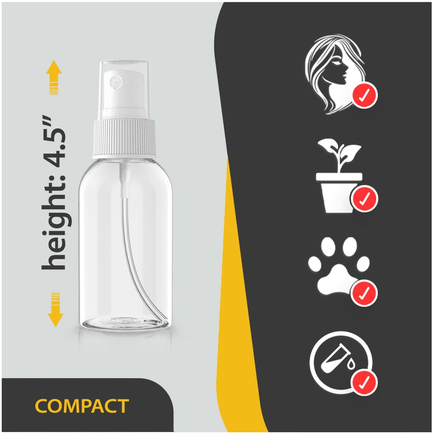 Bar5F 2.5-Ounce Small Spray Bottle Travel Size Fine Mist Mini Empty Spray Bottles Leak Proof for Toners, Face and Hair Mist