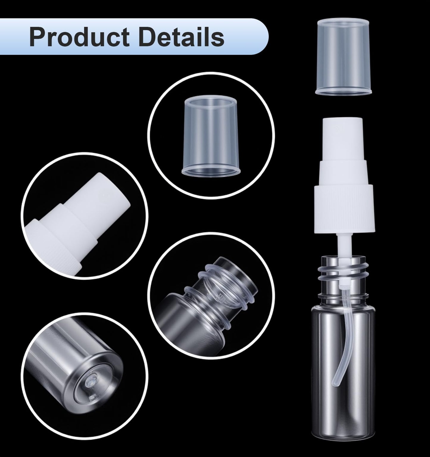 ValueBargain Mini Travel Spray Bottle, 8 Pcs 0.5 oz Portable Mini Spray Bottle Travel Safe Sealing for Outing Camping (Clear, 15 ml)