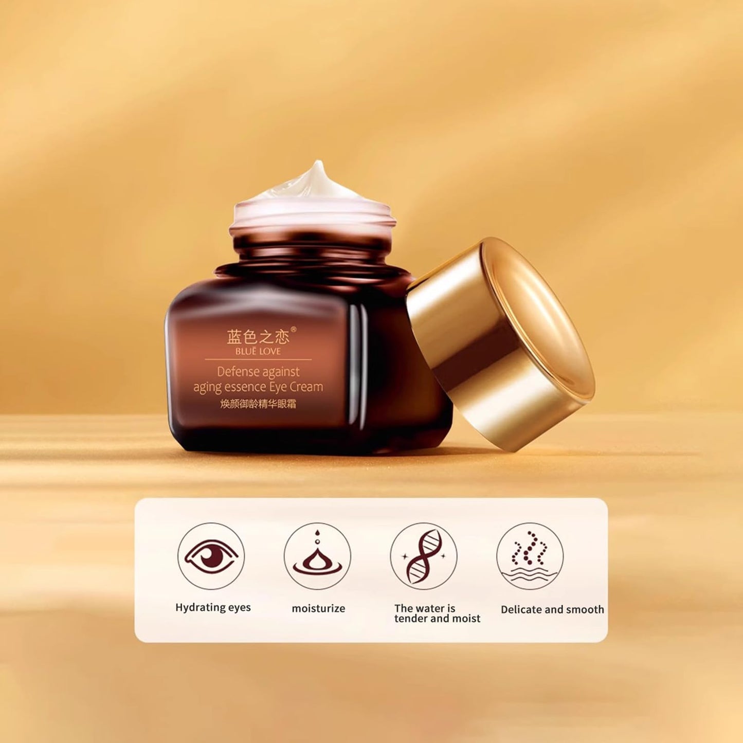 BLUE LOVE Anti-Aging Eye Cream – Reduces Dark Circles & Puffiness, Moisturizing Under-Eye Bags & Fast-Absorbing Wrinkle Treatment for Men & Women, 0.7oz