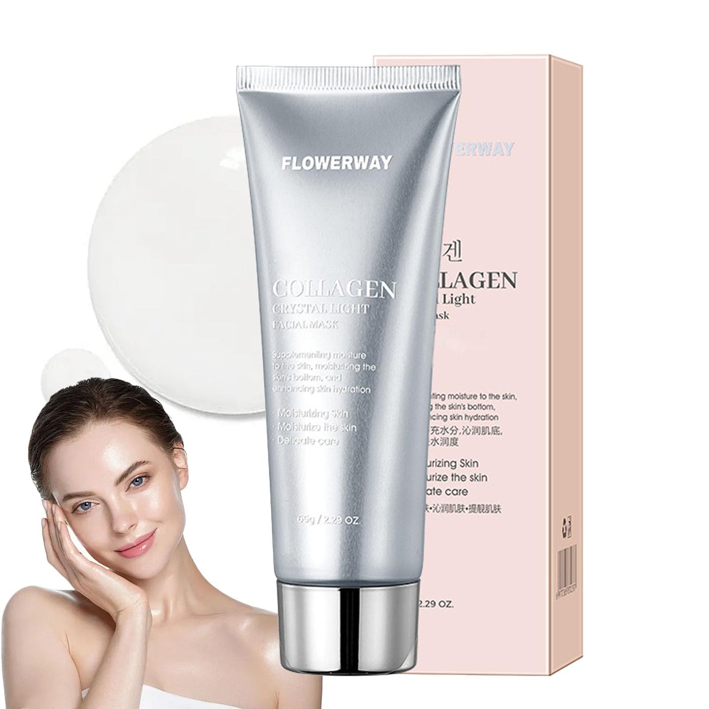 Ueseinl Collagen Overnight Wrapping Face Mask for Korean Glass Skin, Collagen Night Wrapping Peel Off Facial Mask Pack, Firming and Wrinkle Reduction Sheet Mask, Hydrolyzed Collagen For Glowing Skin