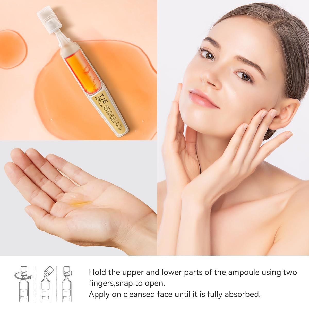 TJE Astaxanthin Serum for Face, Hyaluronic Acid Ampoules with Astaxanthin, Anti-Aging, Fine Lines, Boost Glow, Pore Minimizingm Antioxidant Nourishing Blend - 1.4ml*30pcs