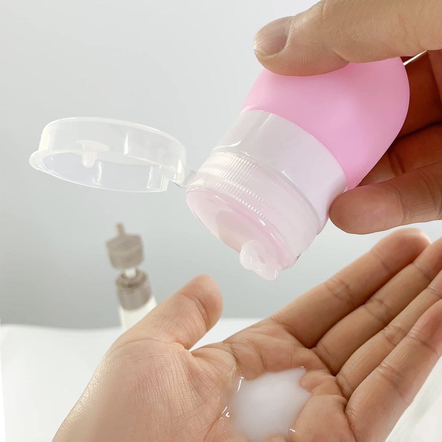 Mziart Portable Soft Silicone Travel Bottles Travel Containers(1.3OZ, Pack of 3)