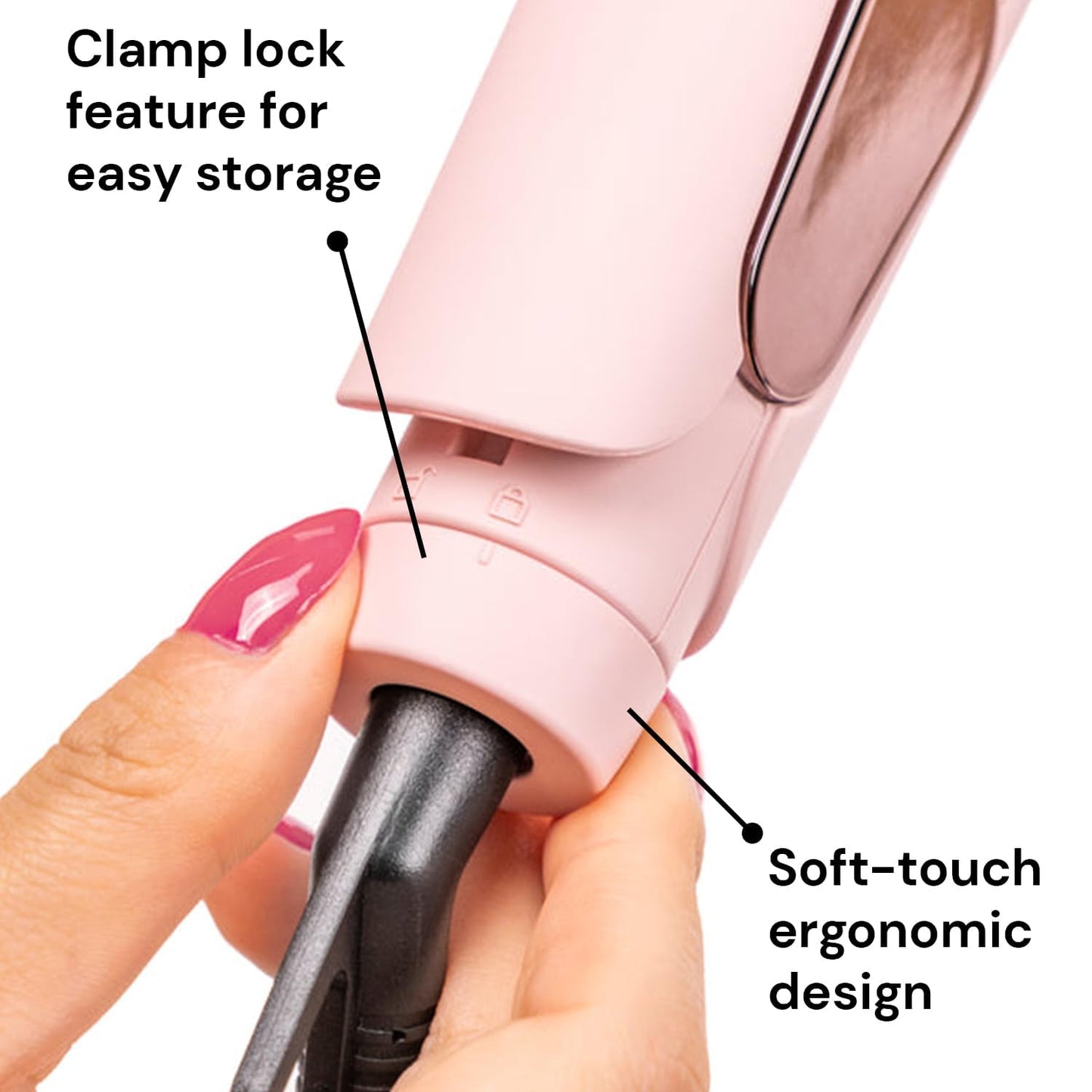 L'ANGE HAIR Le Titane Titanium Flat Iron | Hair Straightener with Curved Edges for Versatile Styling | Dual Voltage Flat Iron with Infrared Heat & Adjustable Temperature | 1" Blush