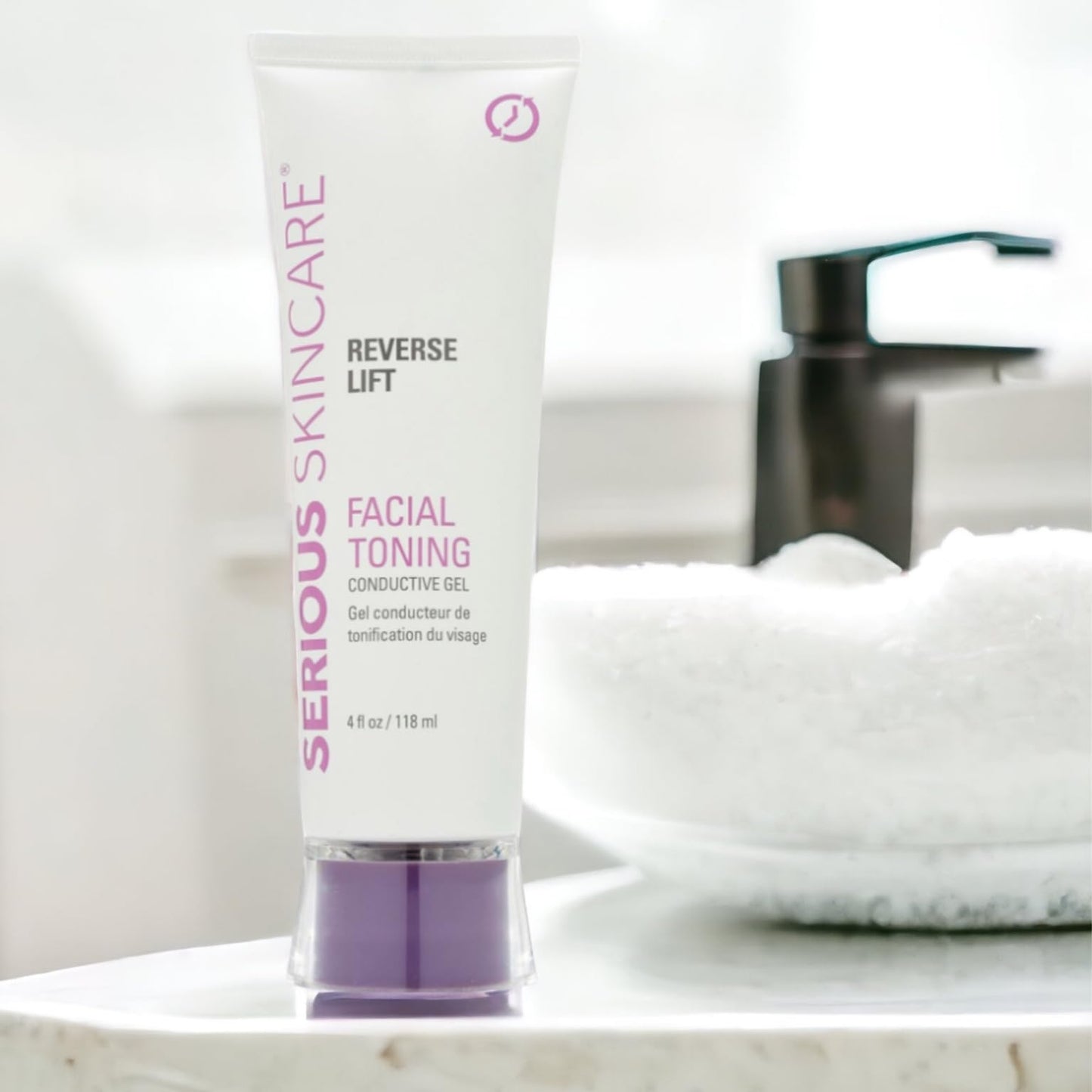 Collagen Based Conductive Activator Gel for Use with Face Microcurrent Toning, Body Contouring, RF Facial Machine - Hydrating Non-Sticky Formula - Easy Glide - Serious Skincare Reverse Lift 4 oz