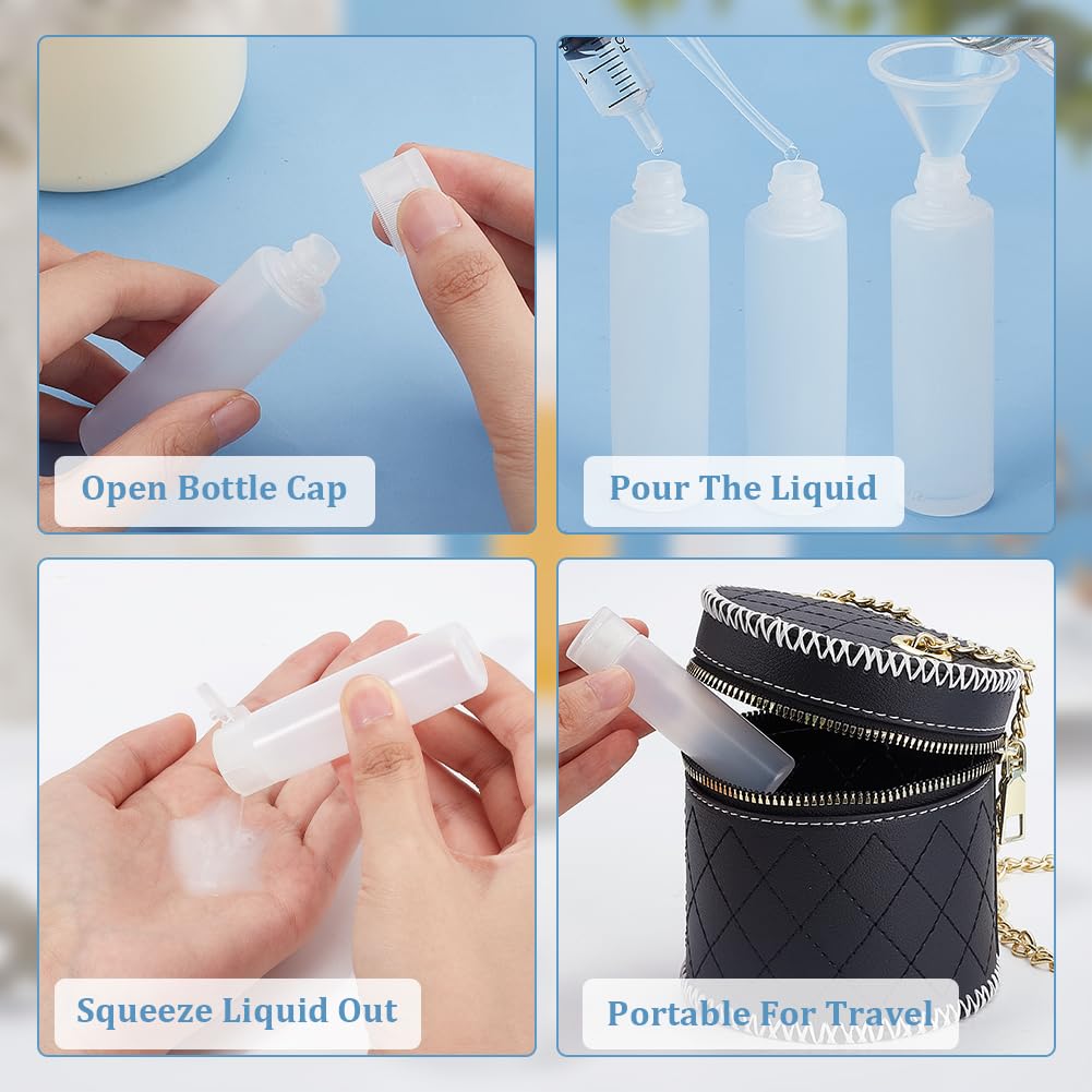 BENECREAT 10 Pack 18ml 0.6oz Small Travel Squeeze Bottles Refillable Makeup Foundation Container Travel Essentials Sample Bottles for Toiletries, Shampoo Toner Cosmetic