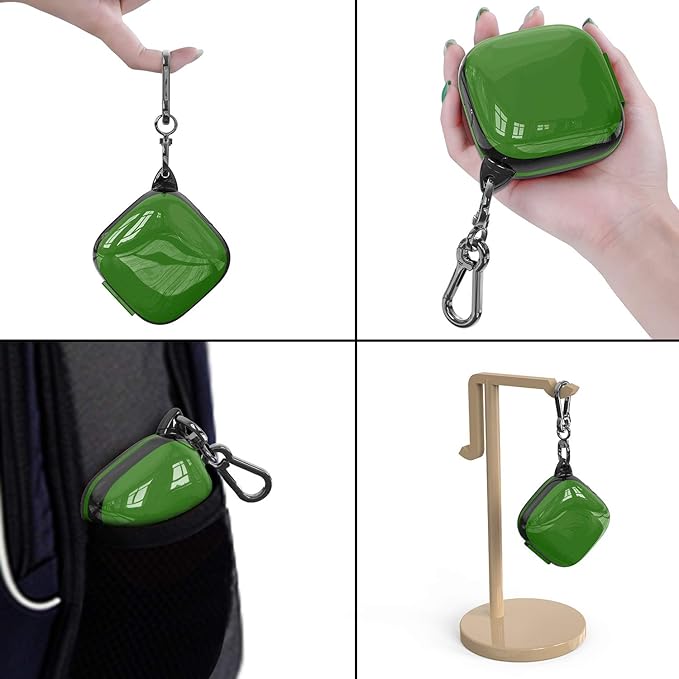 Compatible Powerbeats Pro Case Cover, Full Protective Shockproof Anti-Slip Silicone Case for Beats Powerbeats Pro (Black Edge+Army Green)