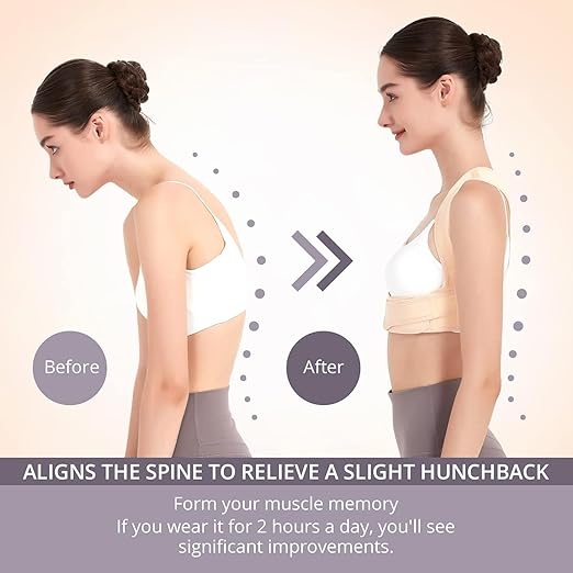 Back Posture Corrector for Women: Adjustable Shoulder Posture Brace Straightener Pain Relief (Small/Medium)