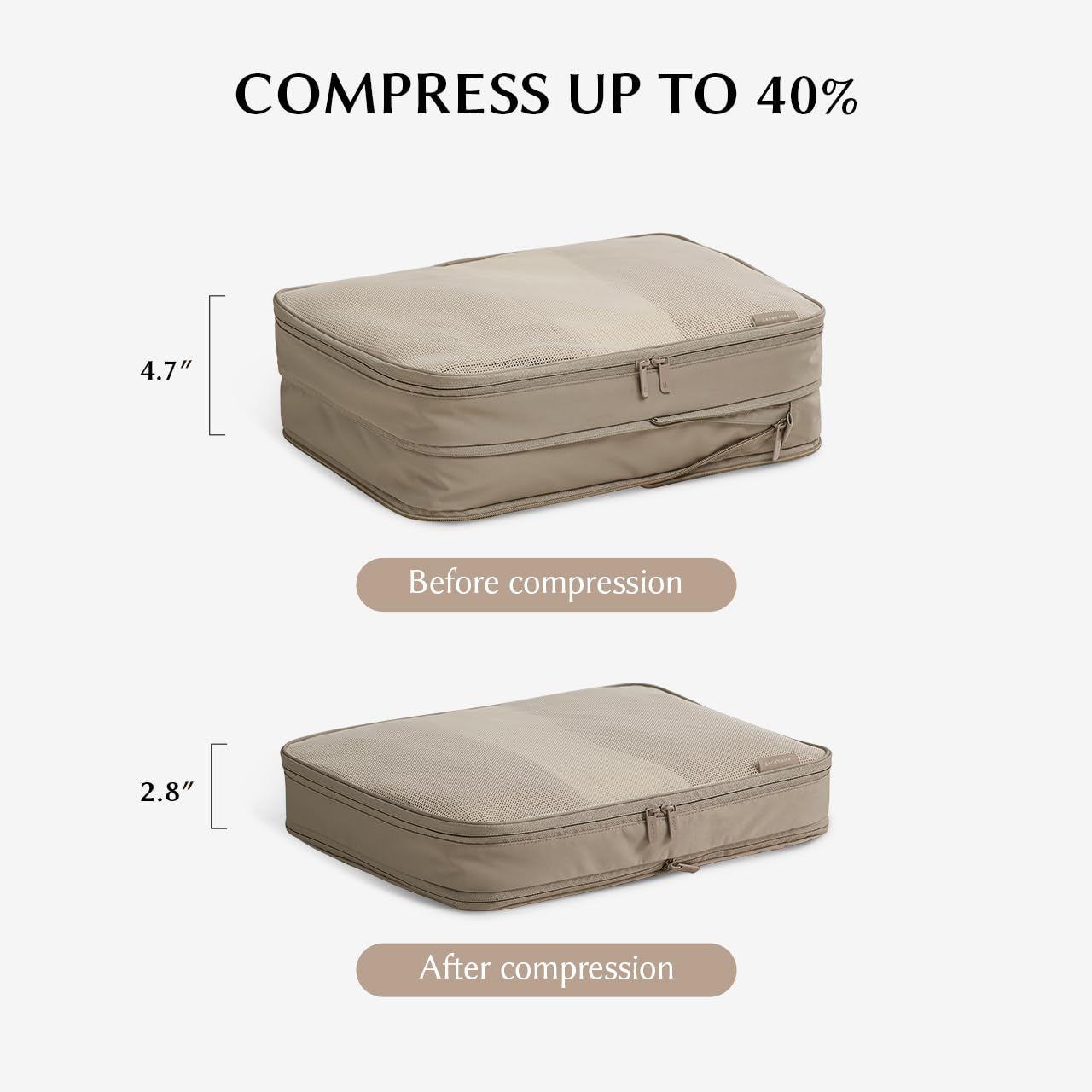 EACHY 6 Set Compression Packing Cubes for Travel & Carry-On, Space-Saving Luggage Organizers & Compression Bags for Clothes & Shoes, Ideal for Vacation & Cruise Essentials