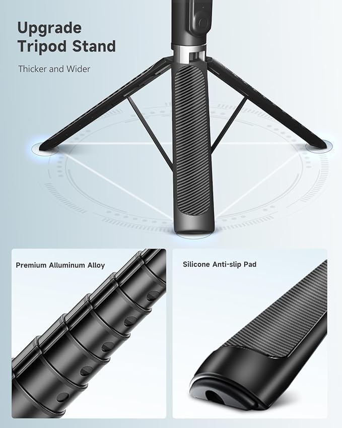 71” Phone Tripod & Selfie Stick, Portable All in One Extendable Cell Phone Tripod Stand, with Wireless Remote Control for iPhone/Samsung/Android/Camera