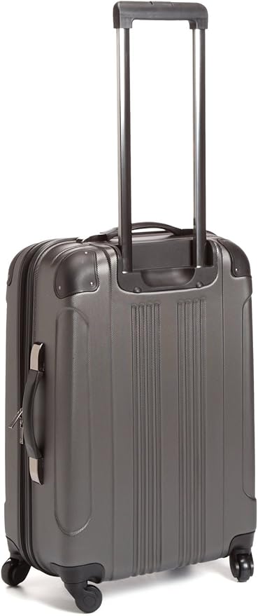 Kenneth Cole REACTION Out of Bounds Lightweight Hardshell 4-Wheel Spinner Luggage, Charcoal, 24-Inch Checked