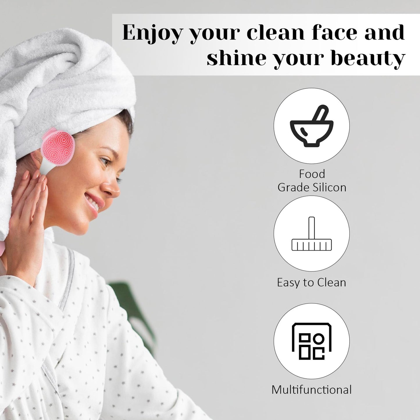 4 Pcs Silicone Face Brush Face Mask Brush Face Scrub Brushes Lip Exfoliator Facial Cleansing Brushes 4 in 1 Face Mask Applicator Face Tools for Skincare