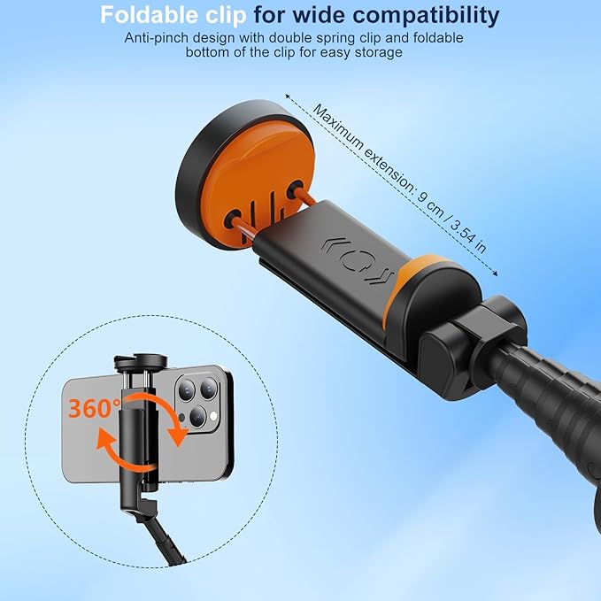 57" Automatic Phone Tripod, Extendable Selfie Stick for iPhone, Portable Cell Phone Stand Mount Holder with Remote Control for Selfie Stick TIK Tok Travel Vlog Live Broadcast Video Recording Black