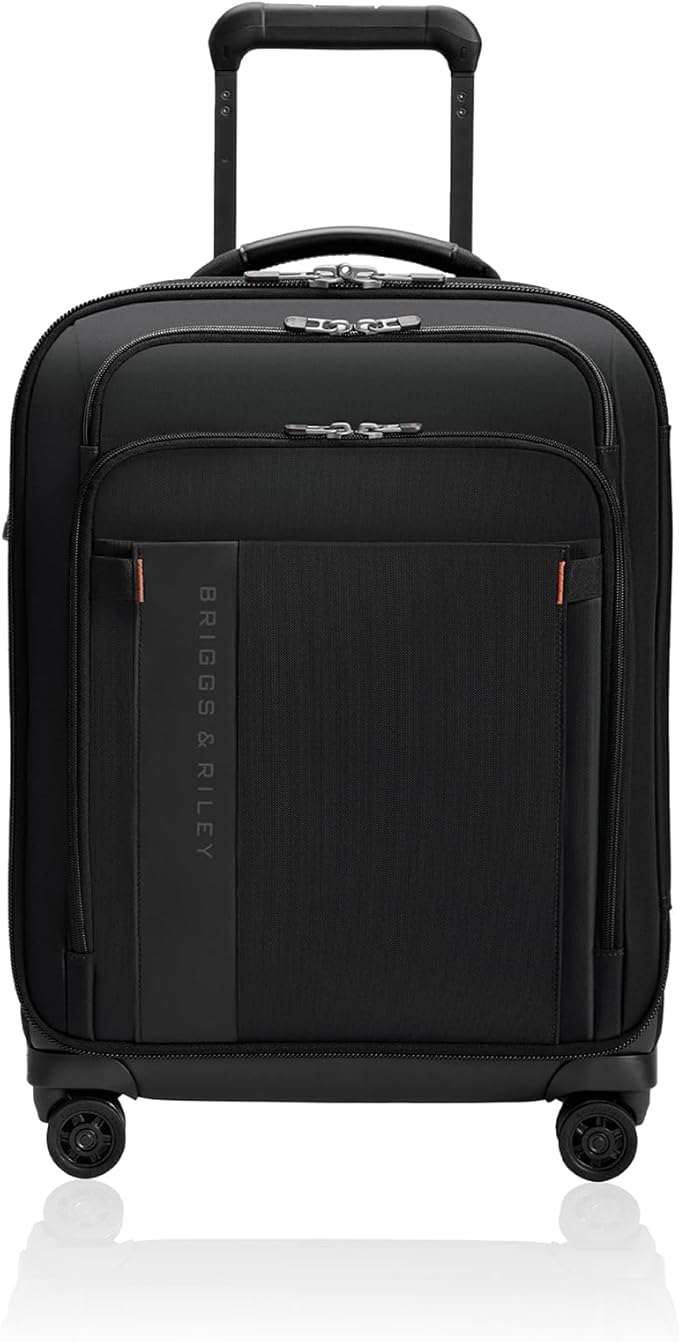 Briggs & Riley International 21" Carry On Expandable Spinner - Luggage for Travel, Suitcases with Wheels, Softside Rolling Bag for Men & Women - ZDX Collection, Black