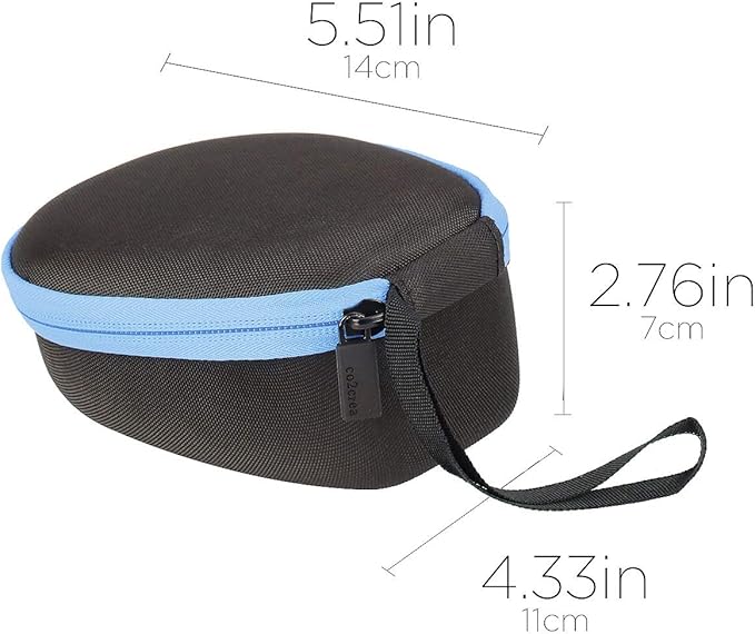 co2CREA Hard Case for SHOKZ New OpenRun Pro 2/1, OpenRun, OpenMove, OpenSwim Pro, OpenSwim, Compatible with All SHOKZ Open-Ear Bone Conduction Sport Headphones, Black Case + Ocean Blue Zipper