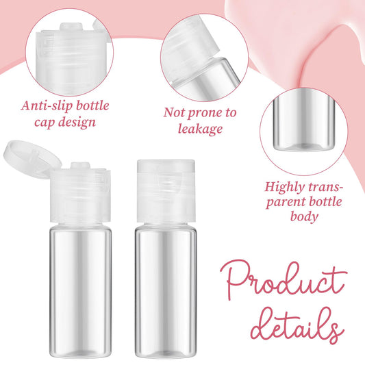 12 PCS Small Travel Squeeze Bottles,12ml 0.4oz Refillable Plastic Empty Cosmetic Containers for Shampoo, Toner, Liquid Toiletries, Dispensers Bottles, Travel Essentials Sample