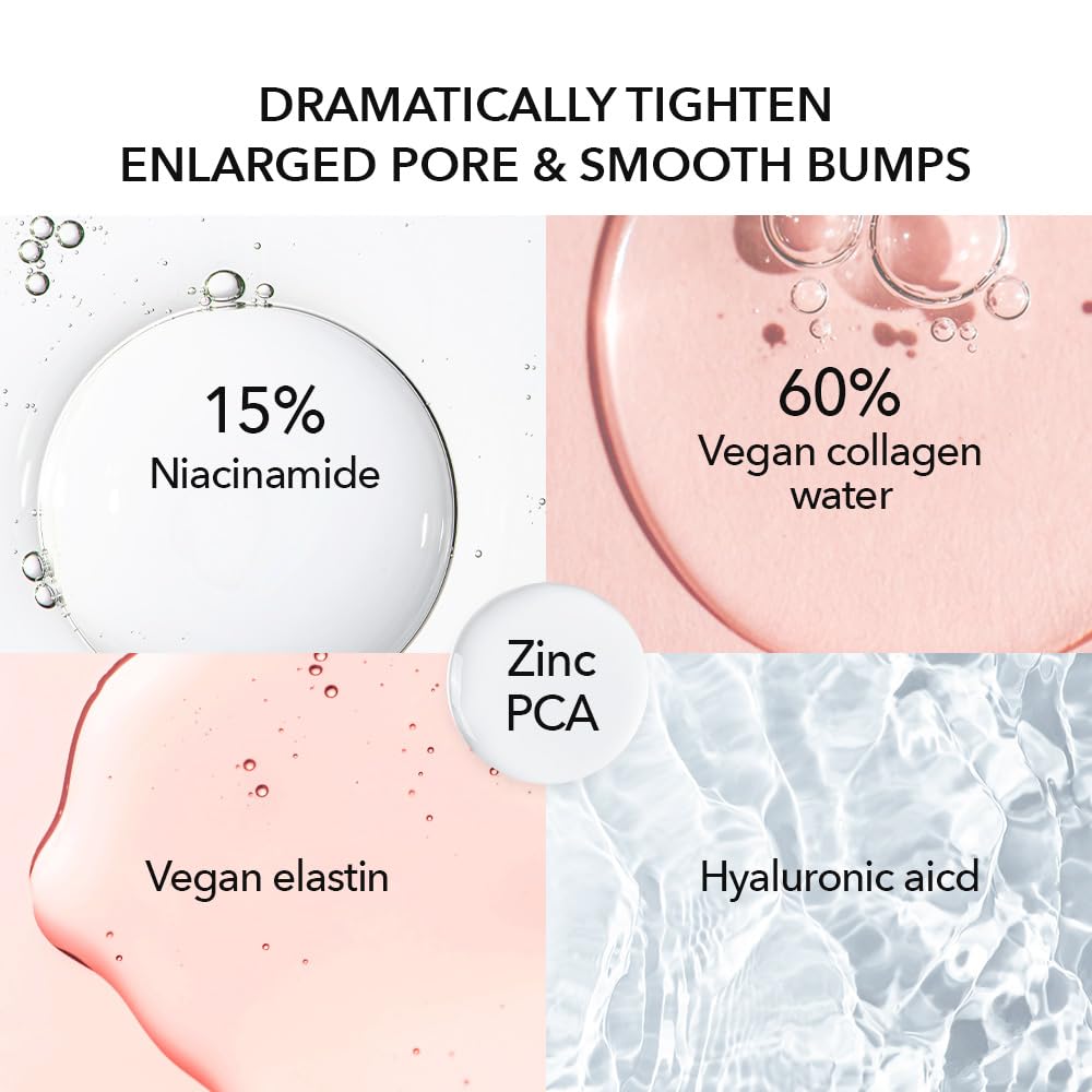 Cledbel Collagen Niacinamide Serum, For Discoloration/Minimizing Large Pores, Niacinamide, Zinc, Peptides & Hyaluronic Acid, Korean Skincare, Paraben-Free, 50ml/1.69 fl oz,