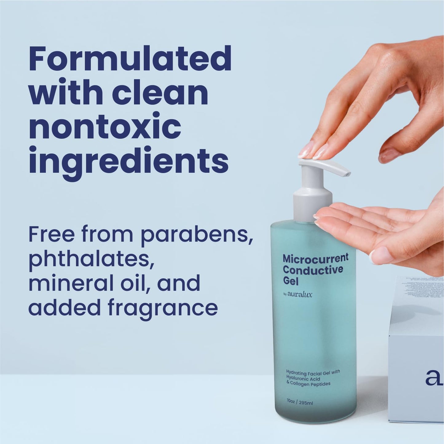 10oz Conductive Gel For Microcurrent Devices - Collagen Peptides & Hyaluronic Acid Boost Skin Radiance - Locks in Moisture for 24 Hours