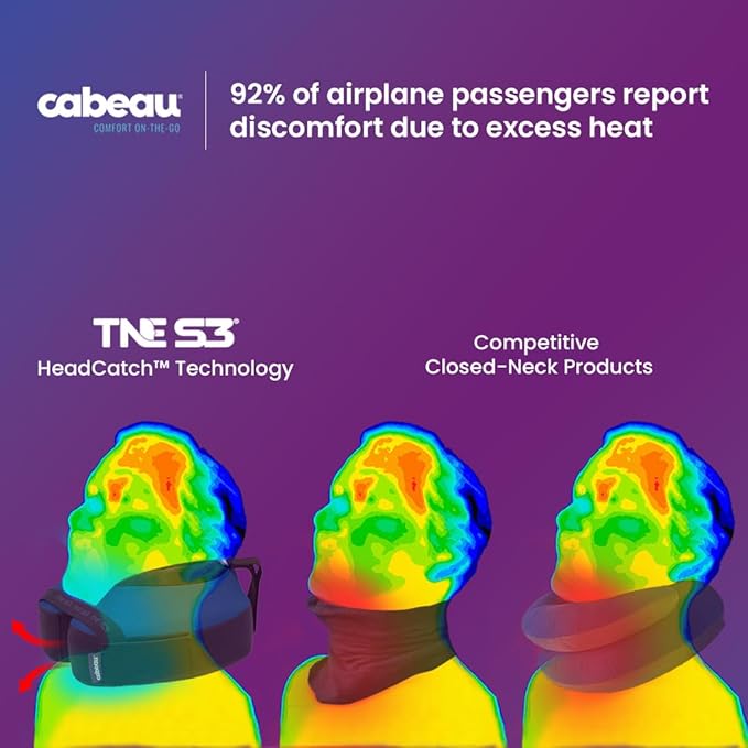 Cabeau Travel Neck Pillow for Airplanes – The Neck’s Evolution, TNE S3 – Supportive Memory Foam Design for Long Haul Flights – Attachable Seat Straps and 360° Support (Paris Lavender)
