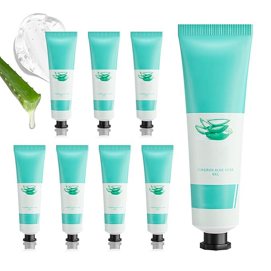 Aloe Vera Gel for Sunburn Relief,Hydrating Travel Size Aloe Vera Gel for Face,Moisturizing Sunburn Relief After Sun Lotion,Fast Absorbing,Non-Sticky Cooling After Sun Lotion Face Moisturizer (E)