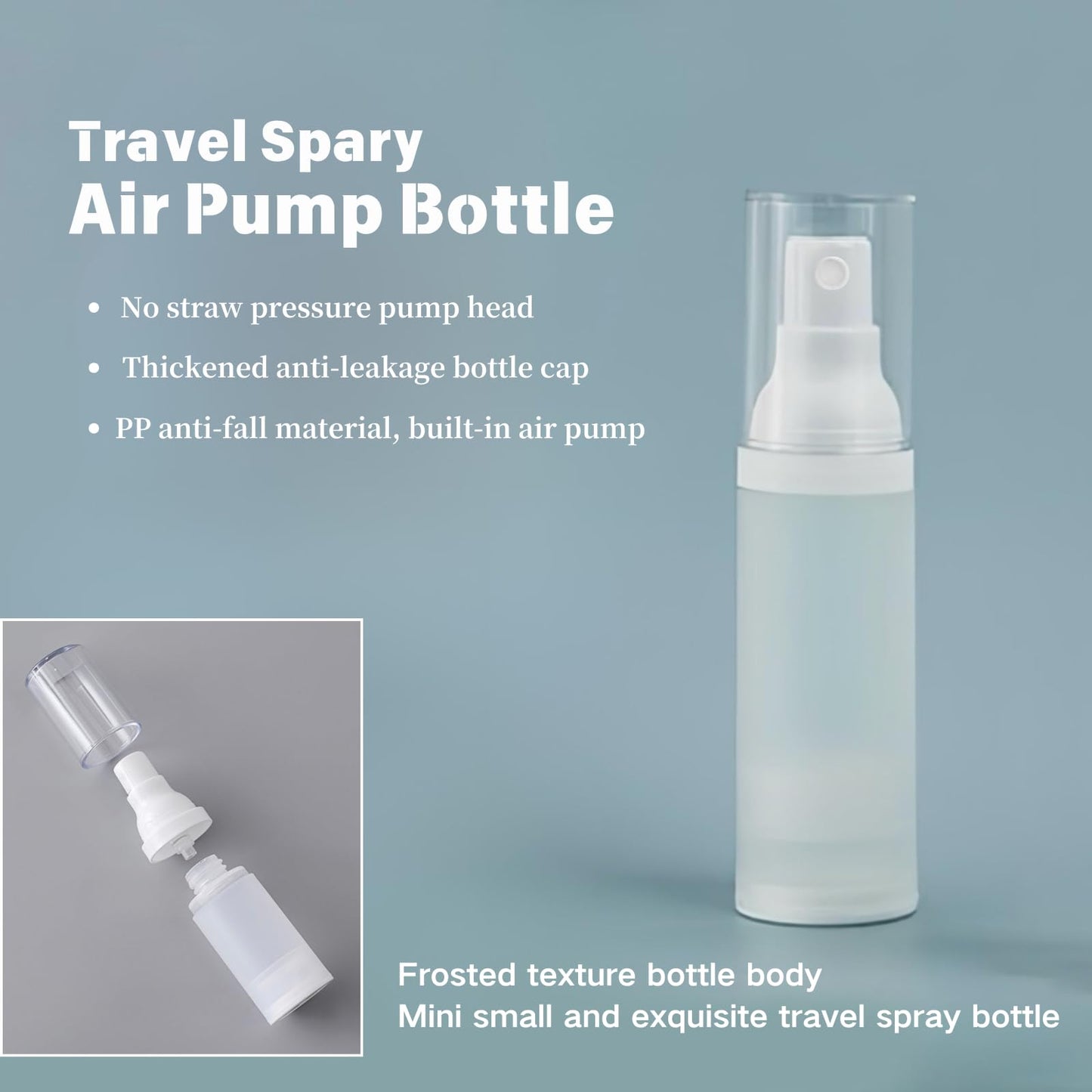 FaceBucks 1oz/30ml-Small Spray Bottle 360° Angle Work, Portable Refillable Leak Proof Travel Mini Spray Bottle.For Perfume Toner Hair spray Facial Moisturizing 【1oz/30ml-(Pack of 2) & Spary Bottle】
