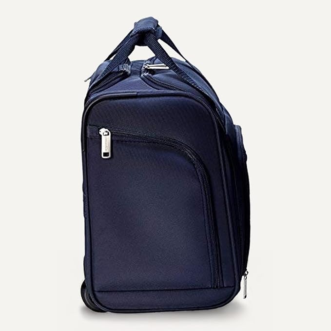 Amazon Basics Underseat Carry On Luggage with Wheels - 14" Rolling Travel Bag, Navy