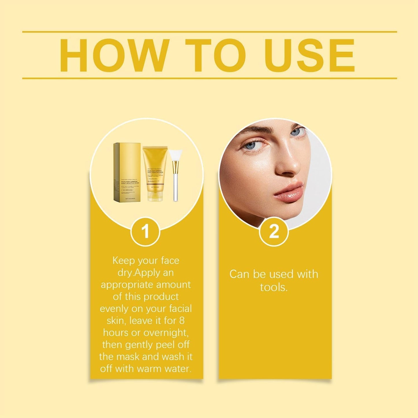 Yurioprp Revix Turmeric Night Wrapping Mask, Overnight Facial Mask with Vitamin C, Nourishing Formula (1pc)