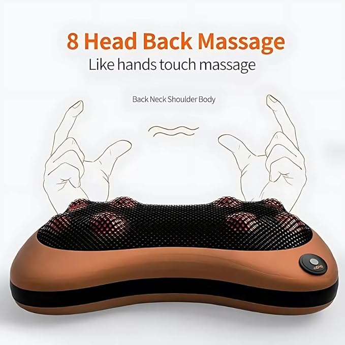 Shiatsu Back and Neck Massager with Heat – Deep Tissue, Pain Relief Pillow for Neck, Shoulders, Legs, Feet – Relaxing Electric Massager for Home, Car & Office Use