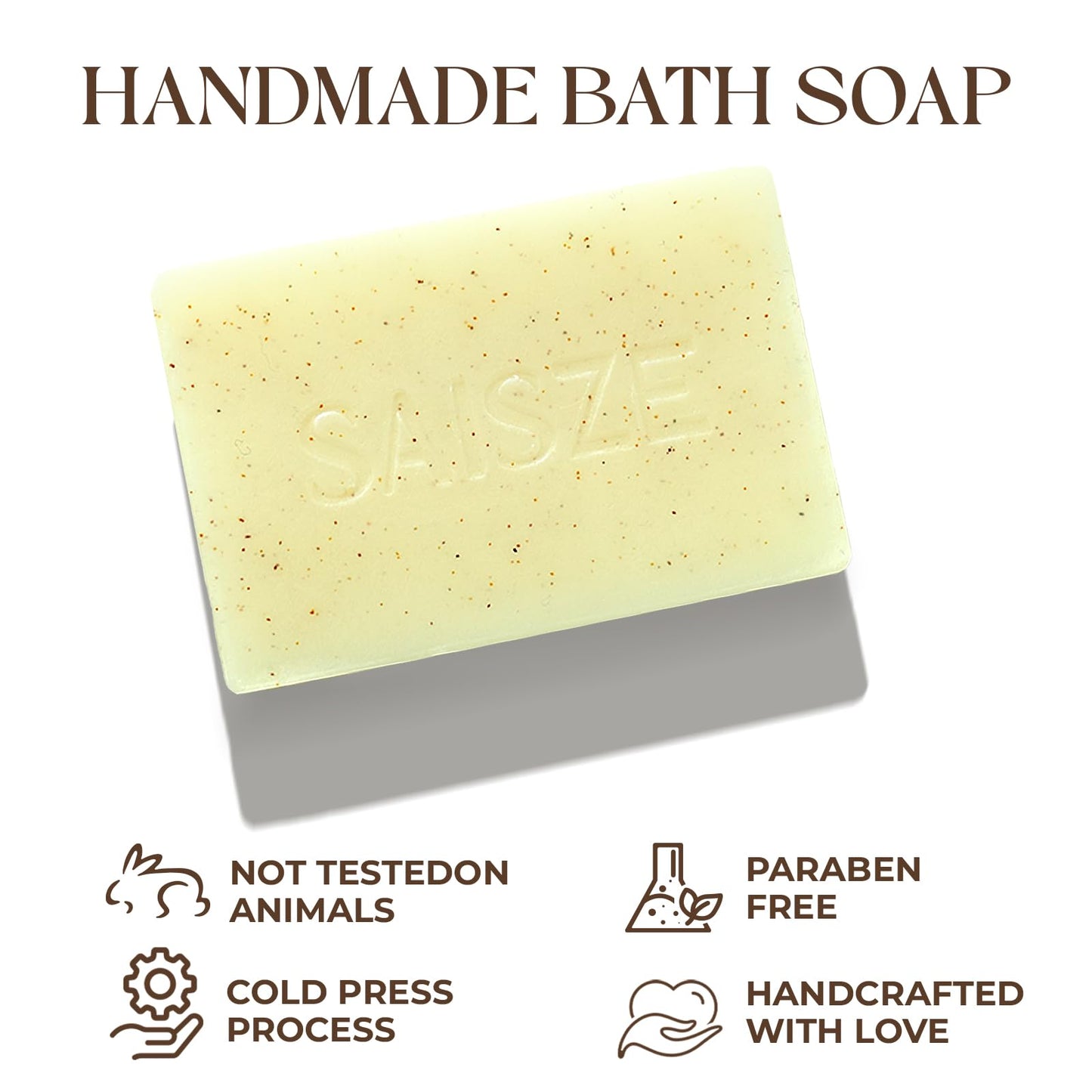 SAISZE Handmade Coconut and Shea Butter Soap - 8 oz, Cold Process, Organic Soap Enriched with Coconut oil, Shea, Body Soap Bars for Women and Men