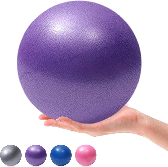 9 Inch Exercise Pilates Mini Yoga Balls Barre for Home Stability Squishy Training Physical Therapy Improves Balance with Inflatable Straw