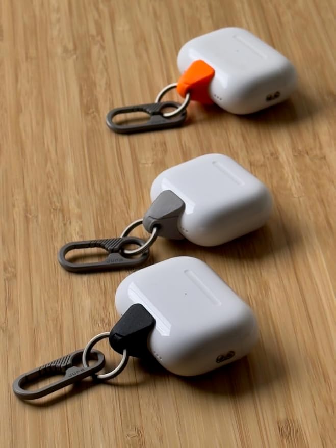 JURA Anchor for All Apple AirPods - Titanium Carabiner - Black Carbon Fiber Anchor -Lightning & USB-C