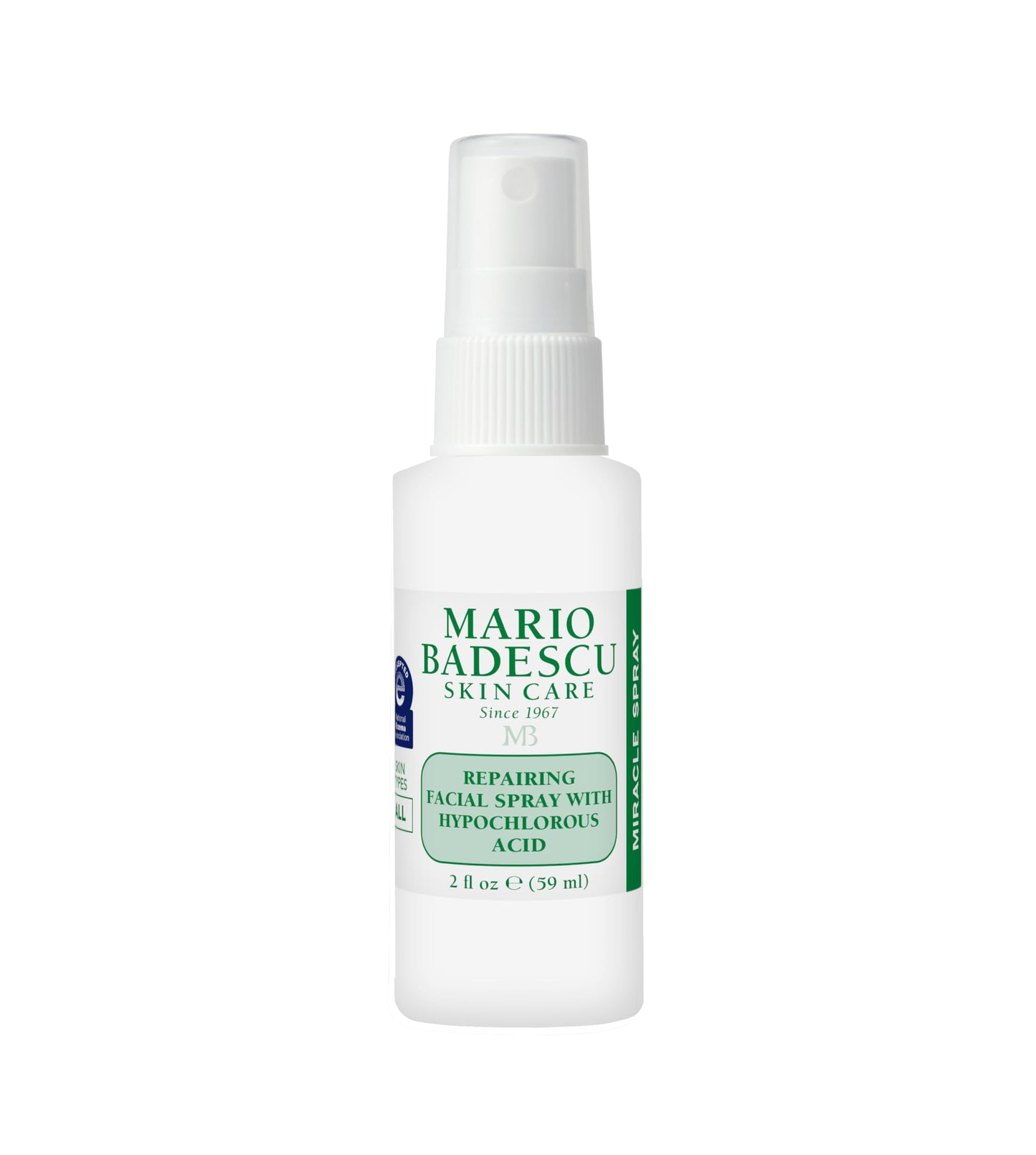 Mario Badescu Repairing HOCl Facial Spray with Hypochlorous Acid – Soothes & Hydrates Angry, Irritated Skin, Reduce Redness & Flare-Ups – pH Balancing, Non-Irritating Cleanser, Fragrance-Free, 2 Fl Oz