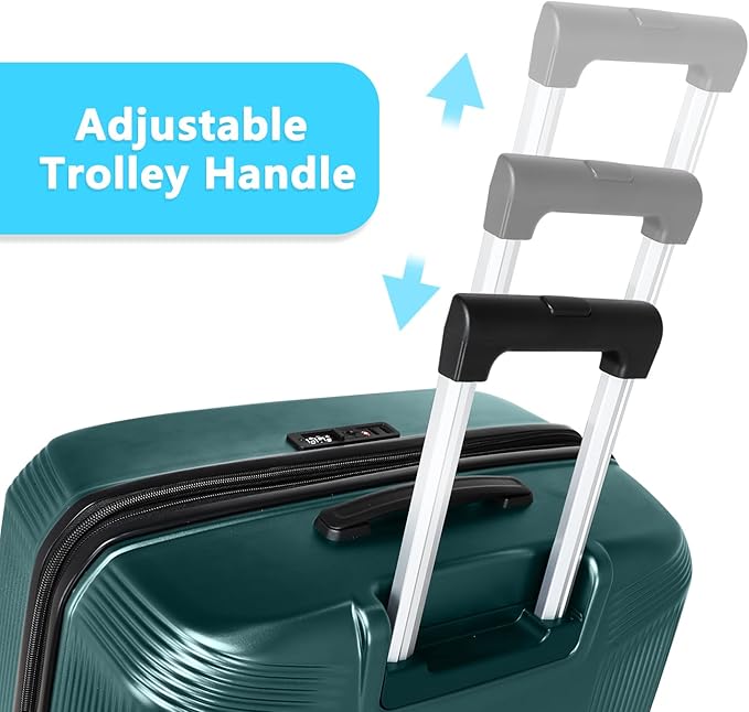 28 Inch Luggage with Spinner Wheels, Lightweight Expandable PC Hardside Large Checked Luggage with TSA Lock, Durable Rolling Suitcase, Green