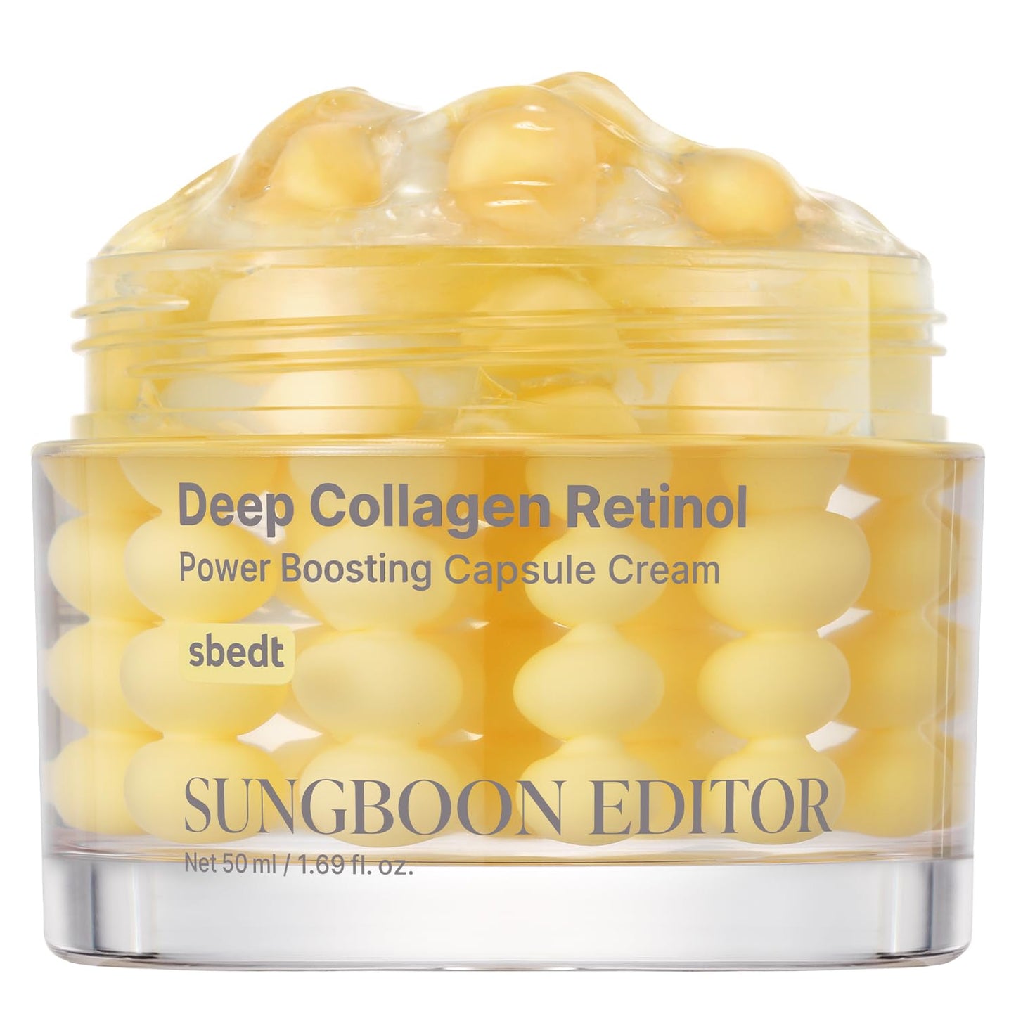 SUNGBOON EDITOR Deep Collagen Retinol Power Boosting Capsule Face & Neck Cream | Microneedling, White Spicules, Skin Firming, Hydration for Dry Skin, Wrinkles, Face Moisturizer, 1.69 fl.oz