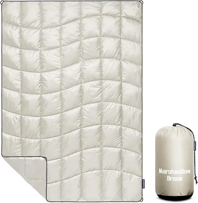 Camping Blanket, Packable Puffy Blankets Lightweight Windproof Waterproof for Outdoors,Hiking, Backpacking,Beach,Car,Picnic,Stadium