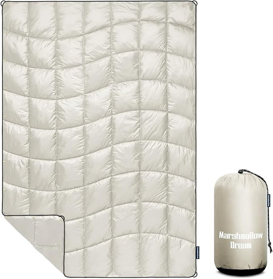 Camping Blanket, Packable Puffy Blankets Lightweight Windproof Waterproof for Outdoors,Hiking, Backpacking,Beach,Car,Picnic,Stadium