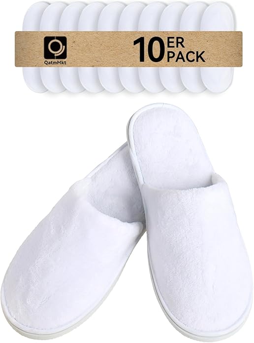 10PCS Unisex Guest Disposable Slippers, SPA Cotton Slipper, Hotel Bath Slippers Disposable, Travel Bulk Guest House Slipper for Shoeless Home, Travel, Hotel or Commercial