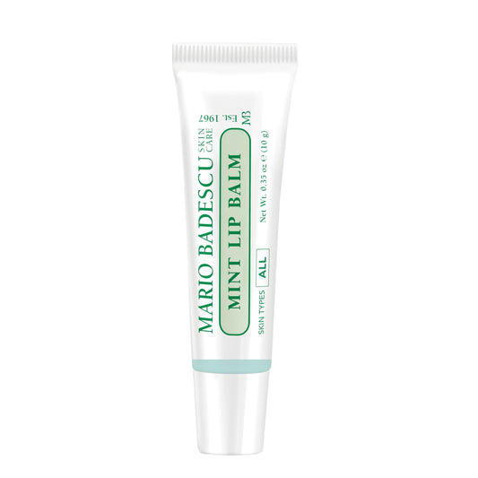 Mario Badescu Moisturizing Mint Lip Balm for Dry Cracked Lips, Infused with Coconut Oil and Shea Butter, Ultra-Nourishing Lip Care Moisturizer for Soft, Smooth and Supple Lips, 0.35 Oz