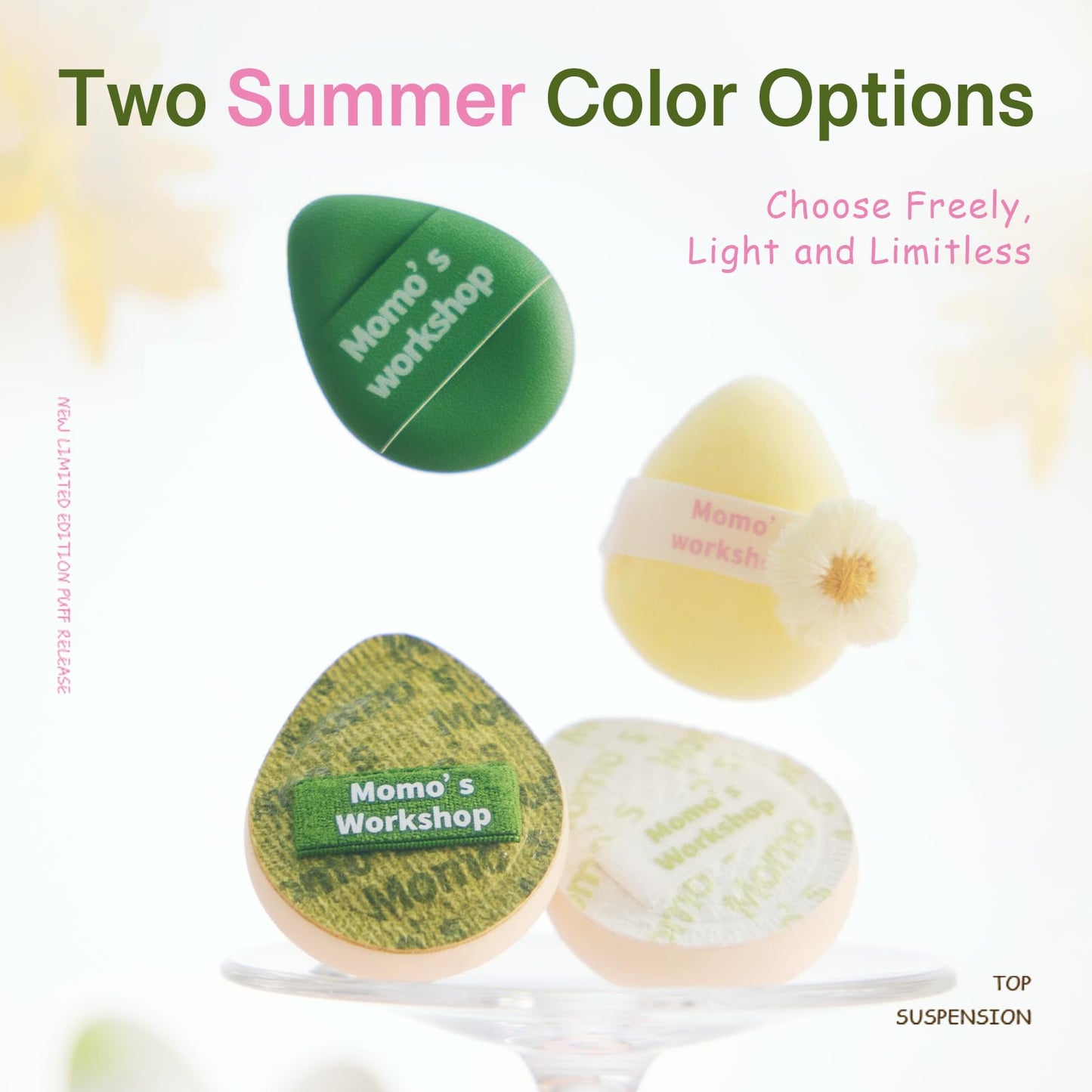 Mini Denim Makeup Sponge Set,Professional Blenders Sponge for Concealer/Blush/Highlighter, Perfect for Detail Work & Travel,4pcs,Green,with Travel Pouch,Beginer-Friendly & Reusable