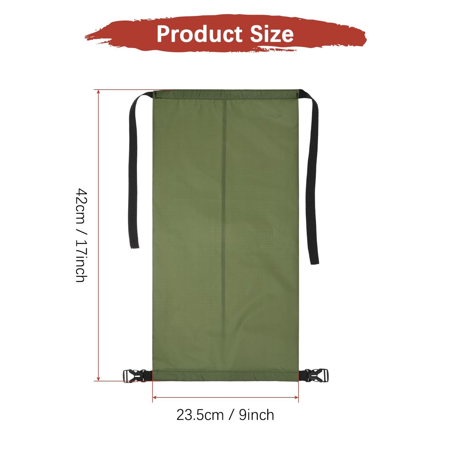 TIXIPEM Compression Stuff Sack [1PCS] - Waterproof Sleeping Bag Storage Sack 5L Use for Backpacking & Traveling & Hiking - [Army Green-17 x 9 in/ 42 x 23.5 CM] Space Saving Gear Bags
