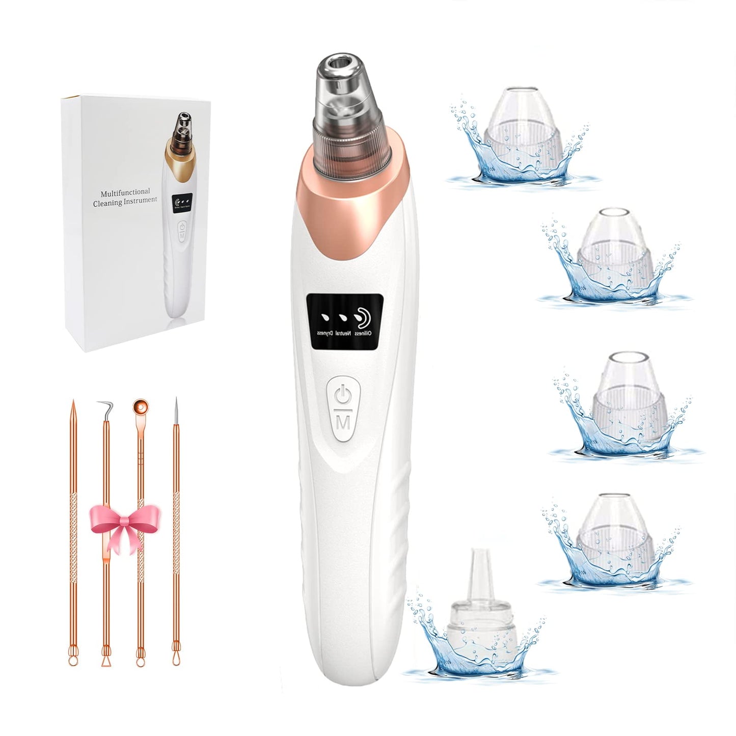 2025 Blackhead Remover Pore Vacuum,Facial Pore Cleaner-5 Suction Power,5 Probes,USB Rechargeable Blackhead Vacuum Kit Electric Acne Extractor Tool for Adult