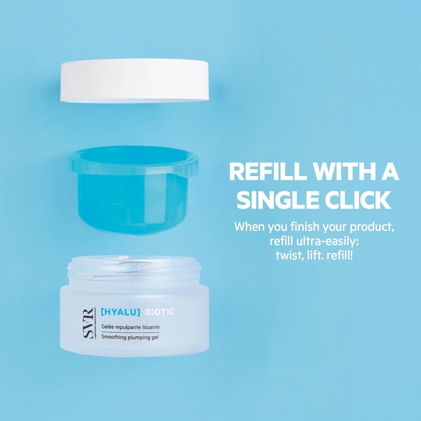 SVR HYALU Biotic Regenerating Face Moisturizer With Hyaluronic Acid, Vitamin C & Probiotics. Intensive Hydration For Normal to Oily Skin. Gel Texture Care, Made In France, 1.7 fl.oz.