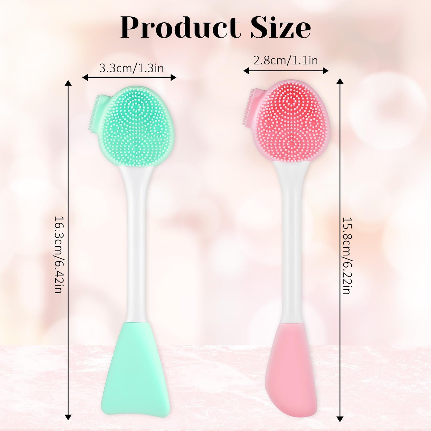 4 Pcs Silicone Face Brush Face Mask Brush Face Scrub Brushes Lip Exfoliator Facial Cleansing Brushes 4 in 1 Face Mask Applicator Face Tools for Skincare