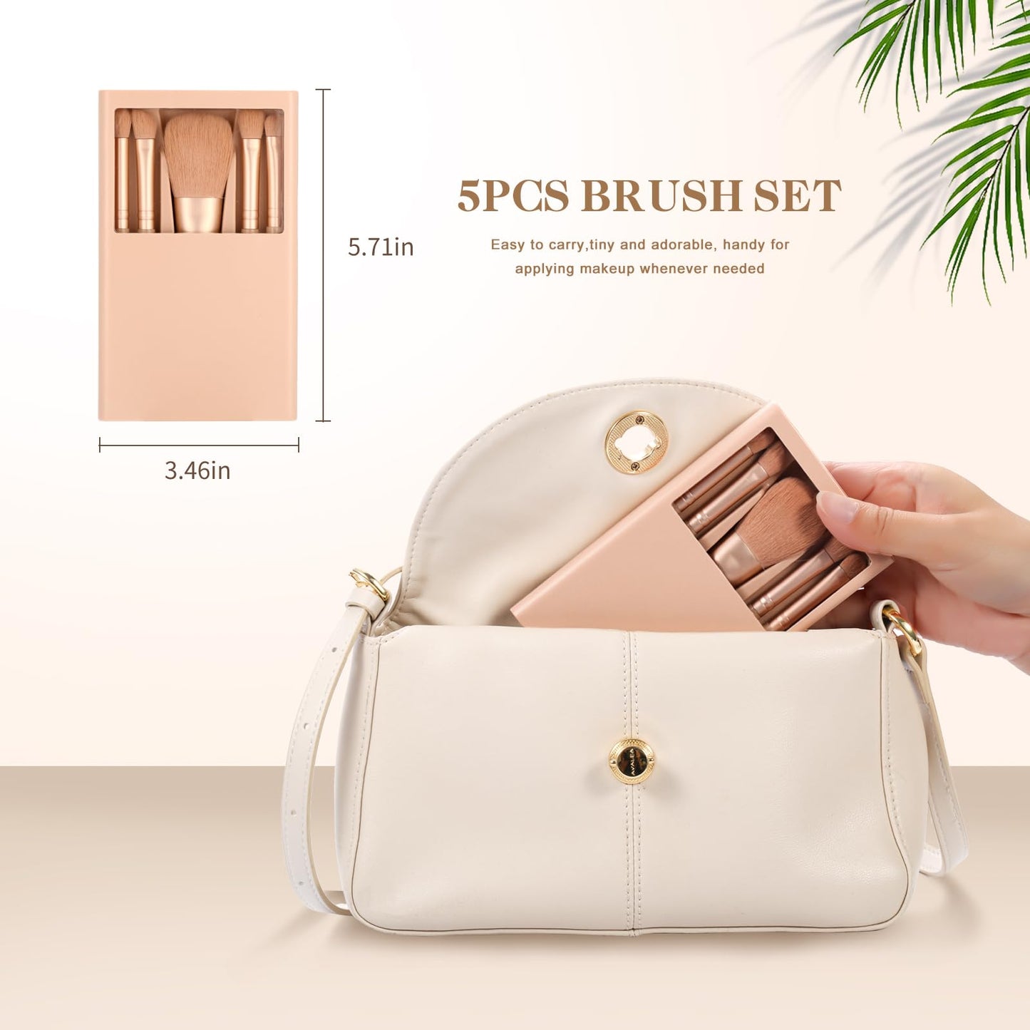 IRYCSSCE Travel Makeup Brush Set, travel make up brushes sets mini eye shadow kits small size eyeshadow case eyes makup brushed makeuo soft brushs basic cosmetic profesional tools (Apricot)